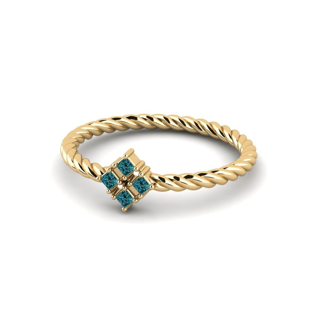 Princess Blue Diamond Engagement Ring Marrakes
