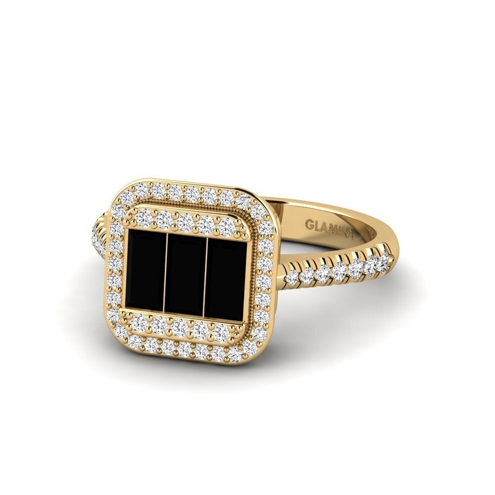 Ónix Negro Anillo de compromiso Nymphe