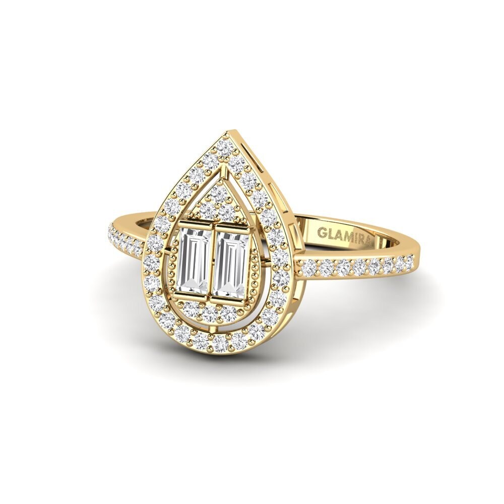 Zafiro blanco Anillo de compromiso Pintorus