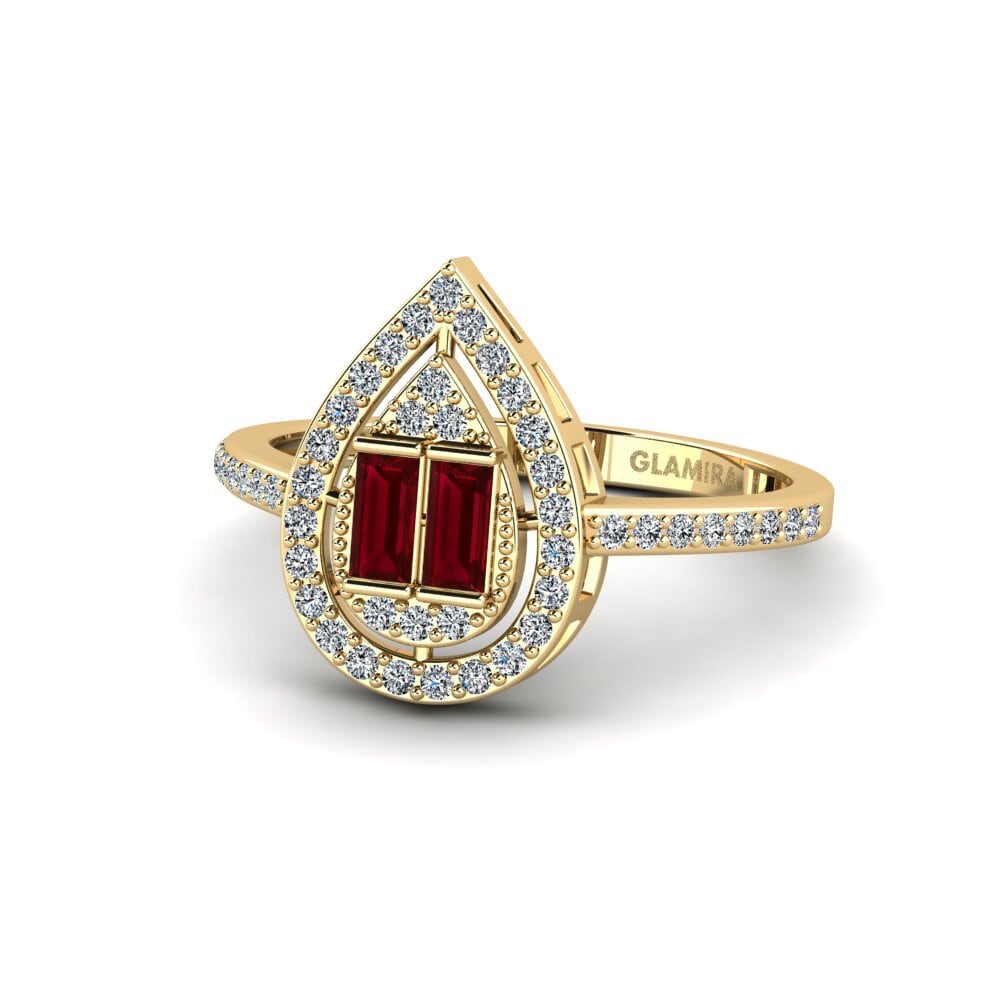 Red Zirconia Engagement Ring Pintorus