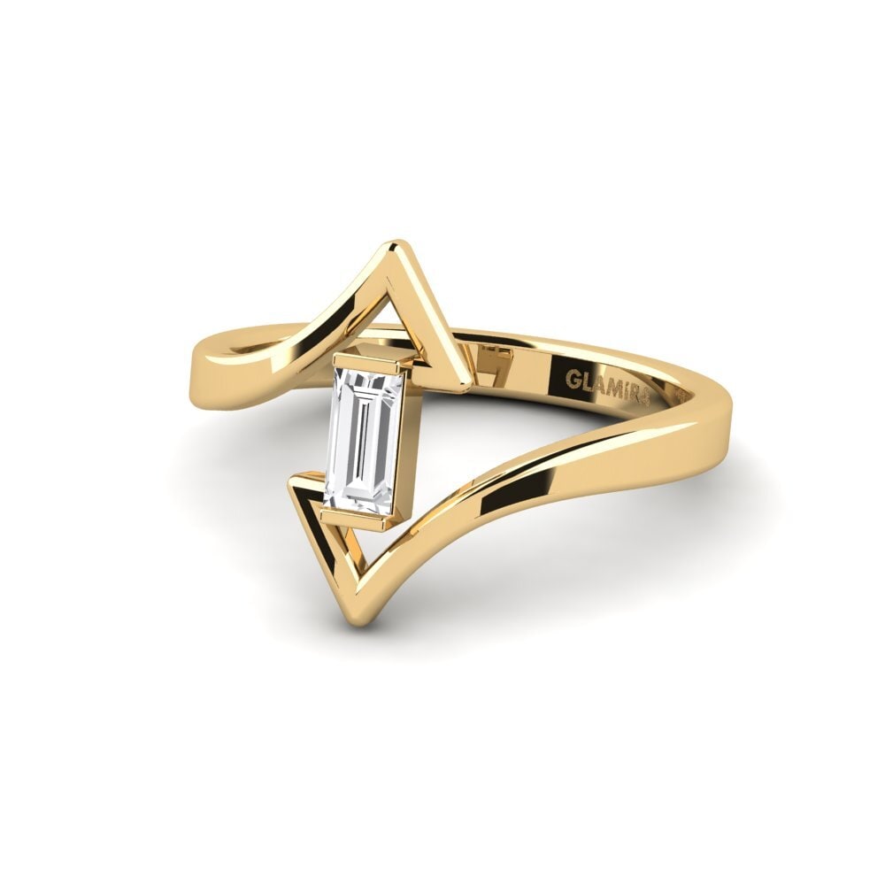 Zafiro blanco Anillo de compromiso Planer