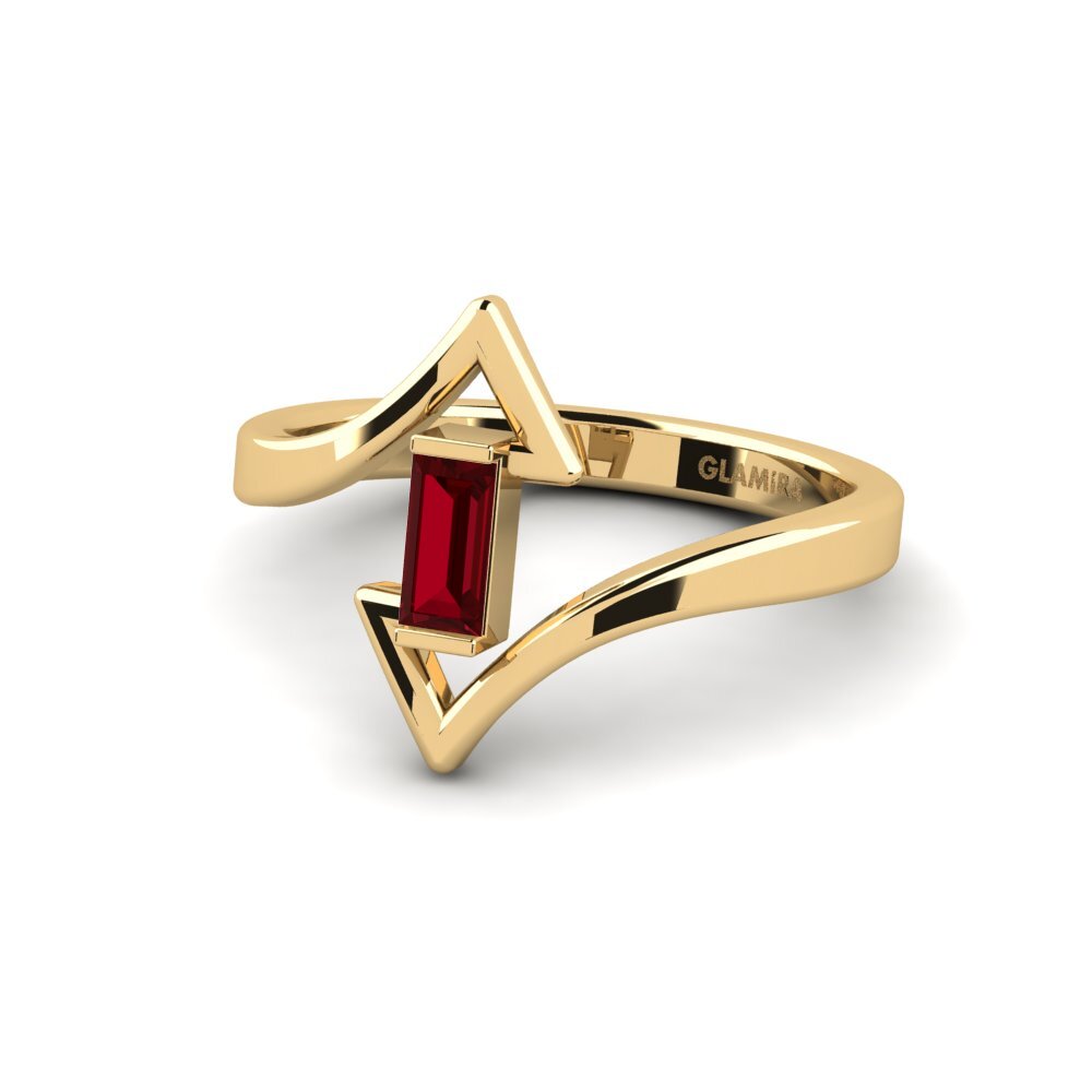 Red Zirconia Engagement Ring Planer