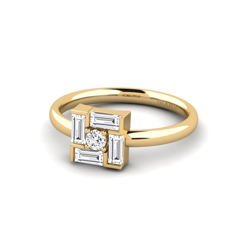 Zafiro blanco Anillo de compromiso Pleione