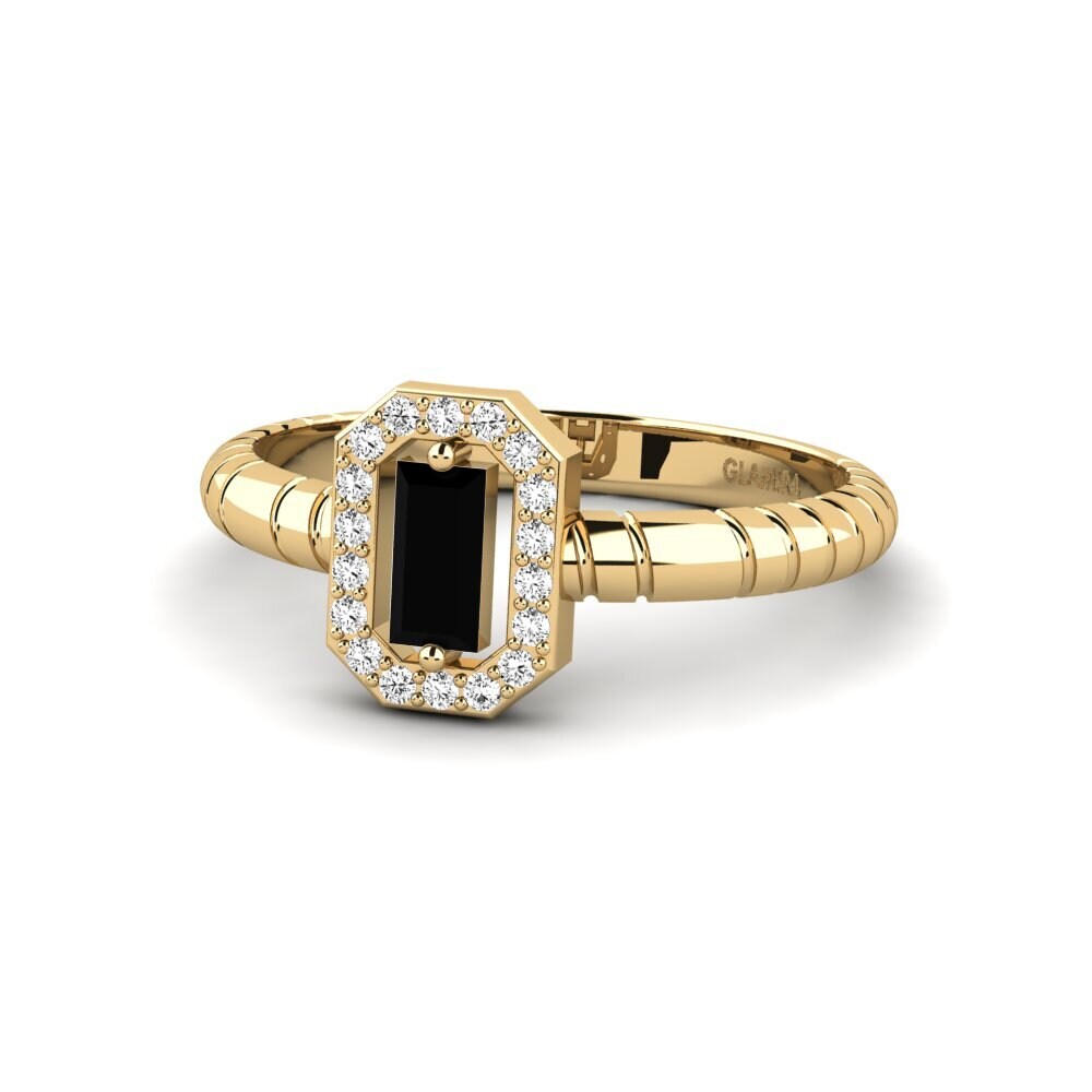Ónix Negro Anillo de compromiso Pudicite