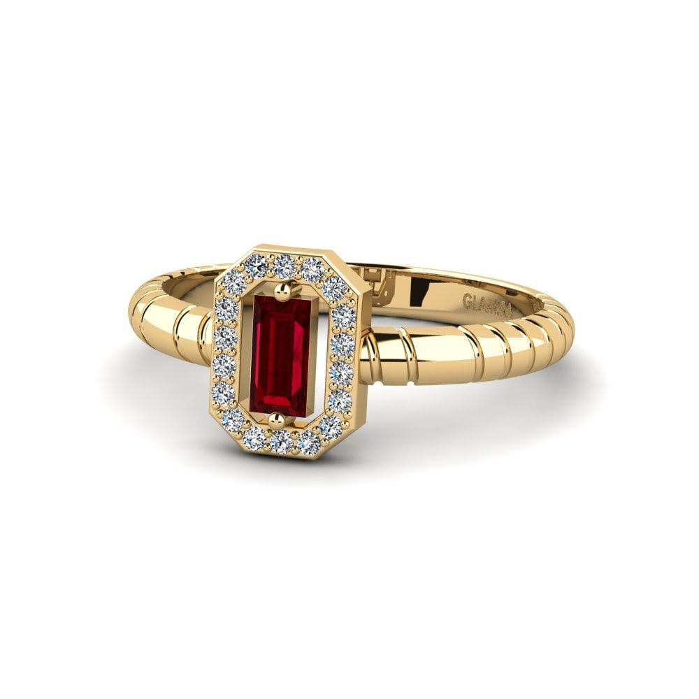 Circonita Roja Anillo de compromiso Pudicite