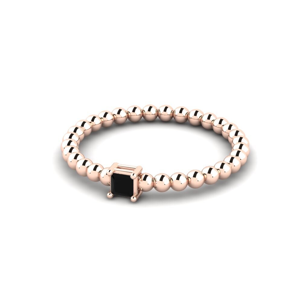14ct Rose Gold Black Onyx Engagement Ring Sarla
