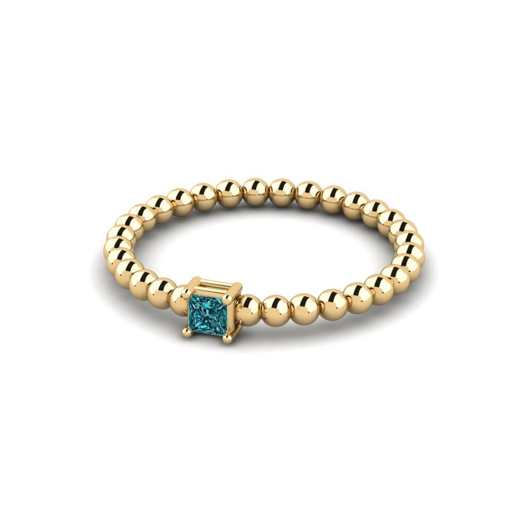 Princess Blue Diamond Engagement Ring Sarla