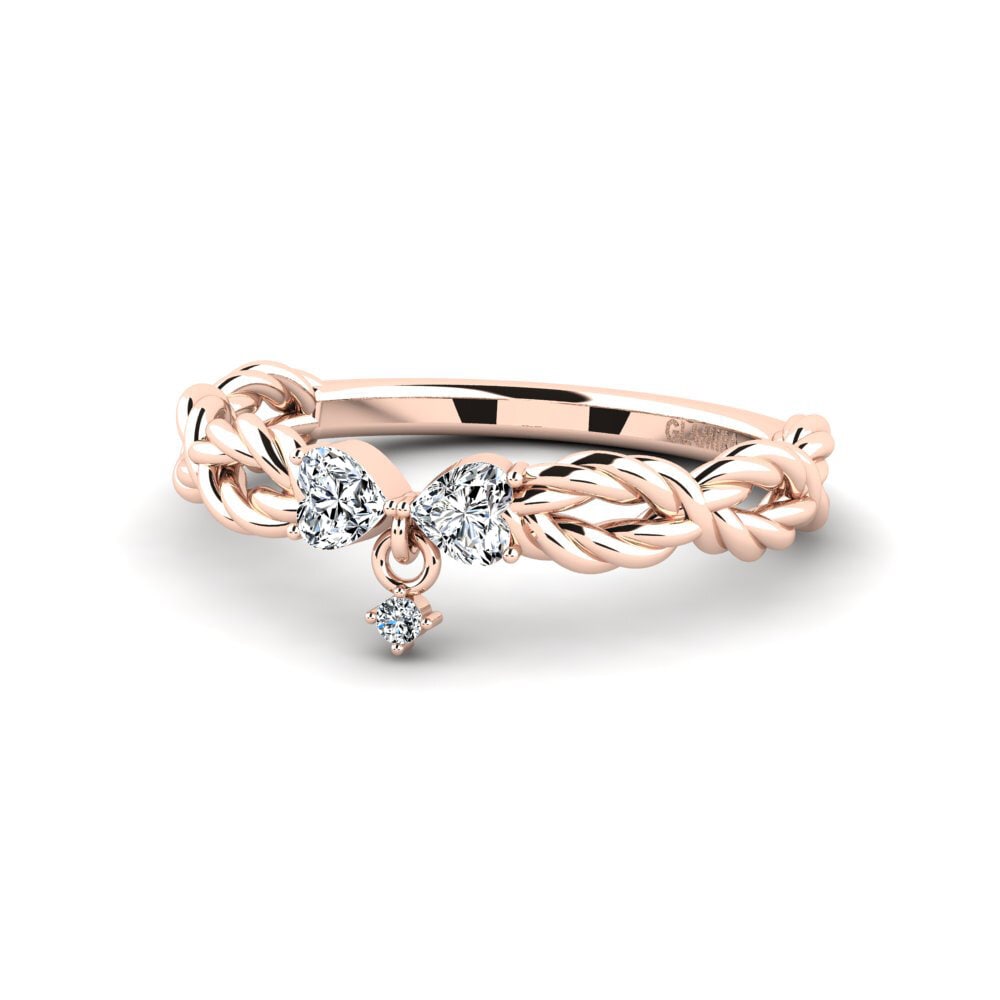 14k Oro Rosa Anillo de compromiso Sensation