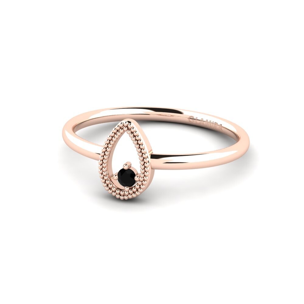 14ct Rose Gold Black Onyx Engagement Ring Serafin