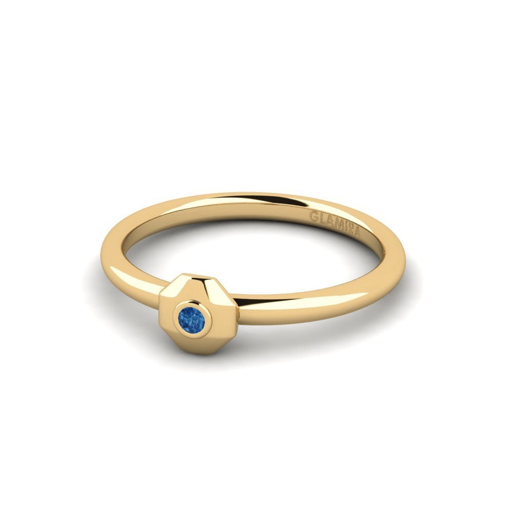 Circonita Azul Oscuro Anillo de compromiso Sesubig