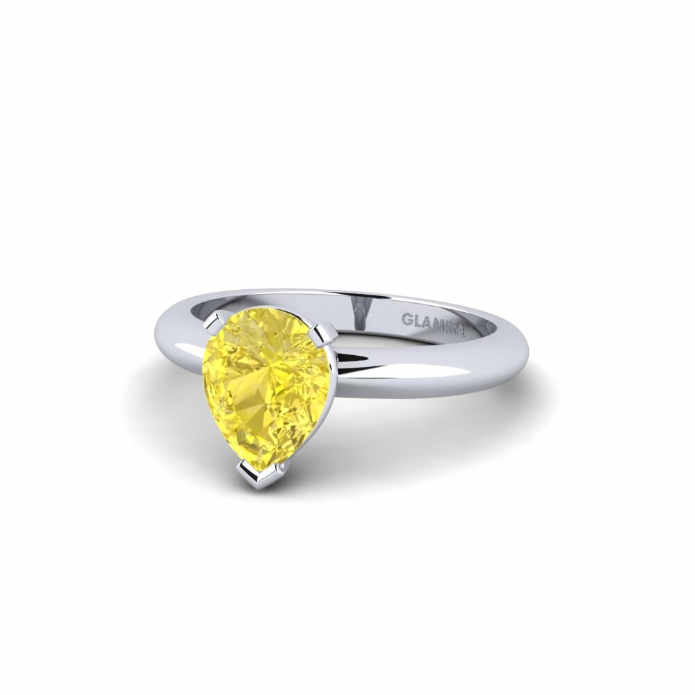 Yellow Sapphire Engagement Ring Ragging - 1.5 crt