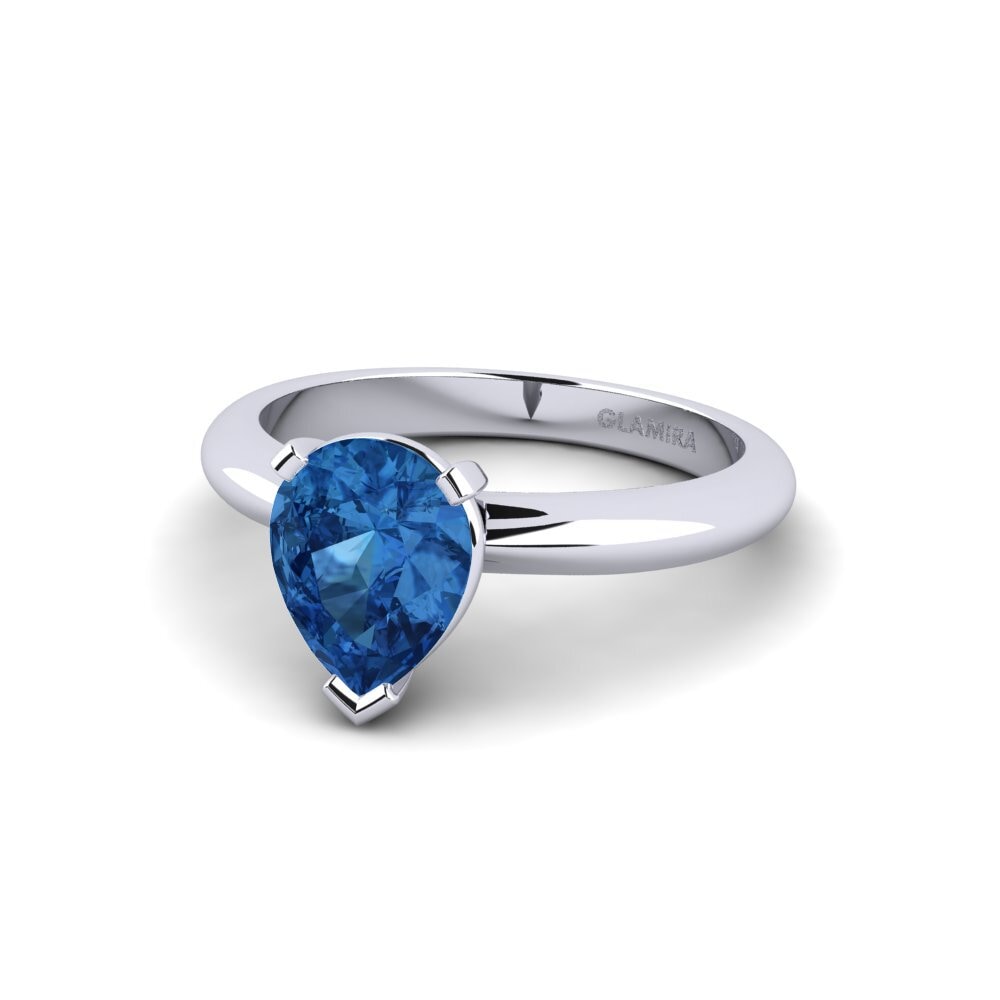 Circonita Azul Oscuro Anillo de compromiso Ragging - 1.5 crt