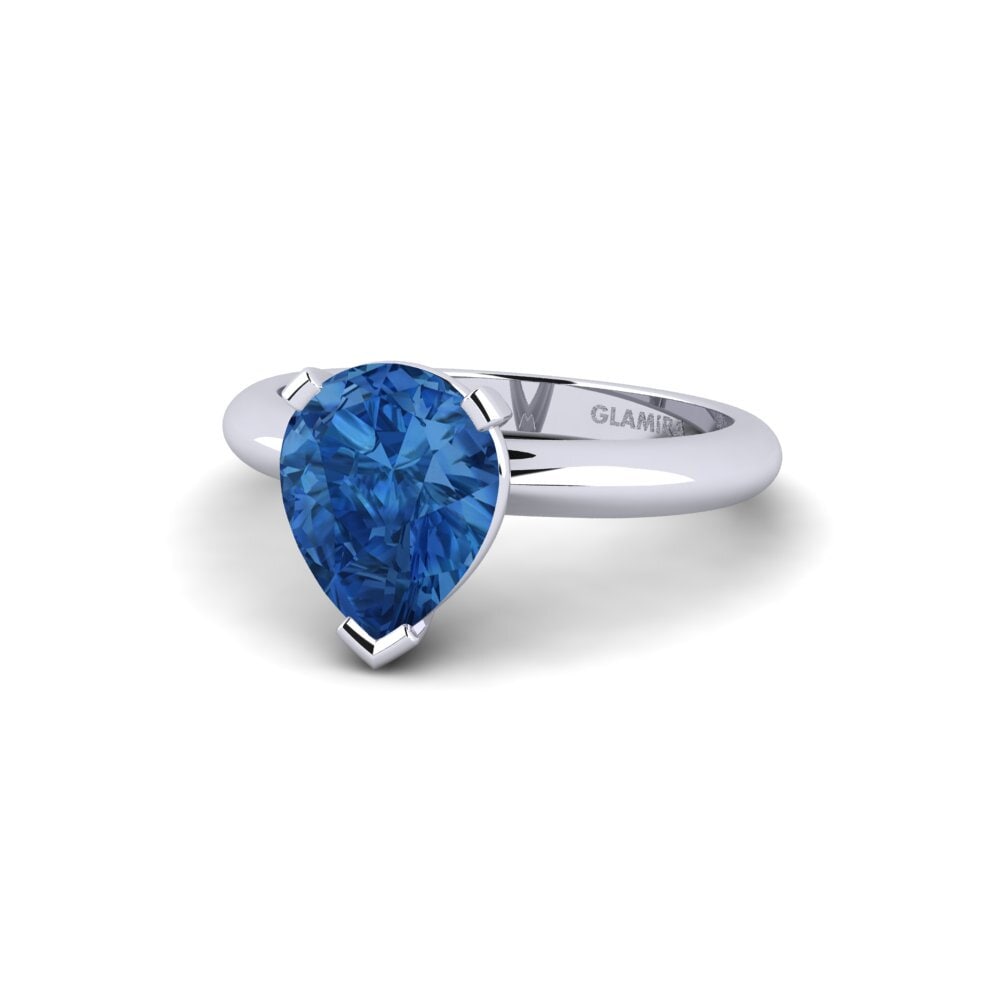 Circonita Azul Oscuro Anillo de compromiso Ragging - 2.10 crt