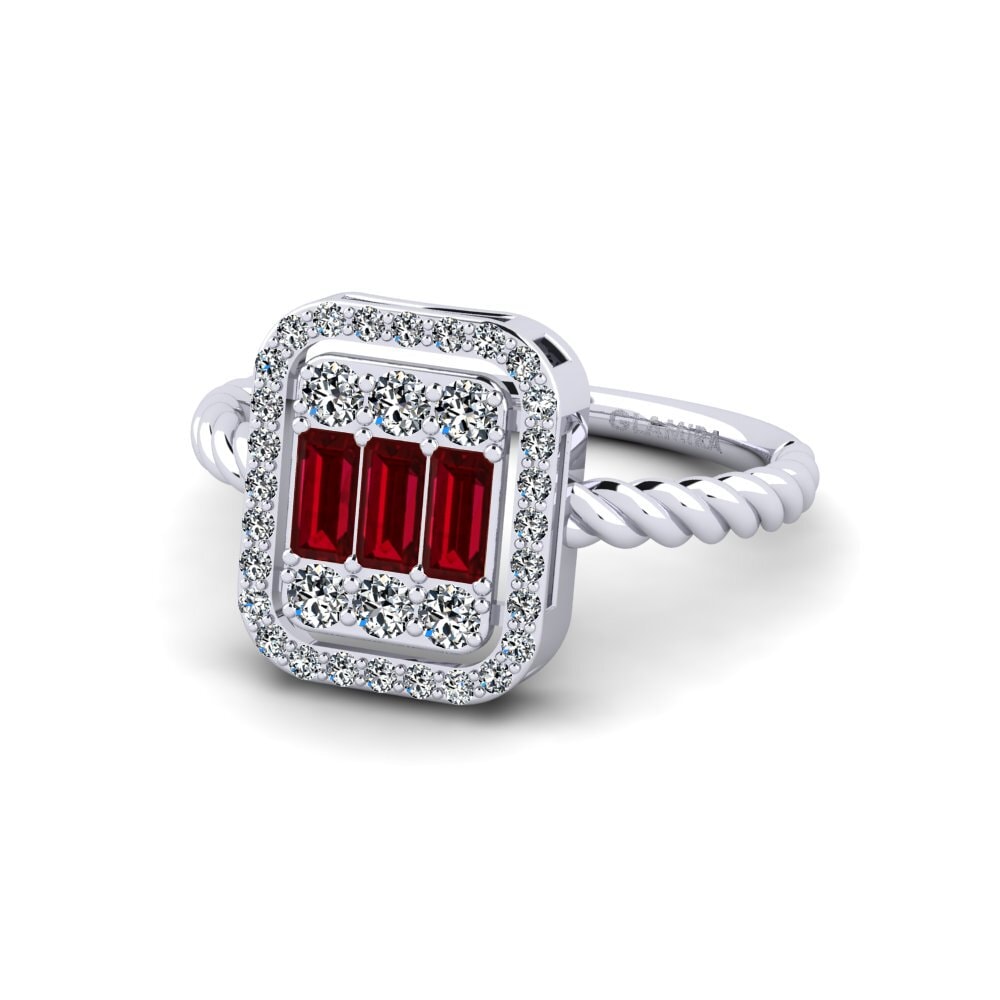 Circonita Roja Anillo de compromiso Rearwards