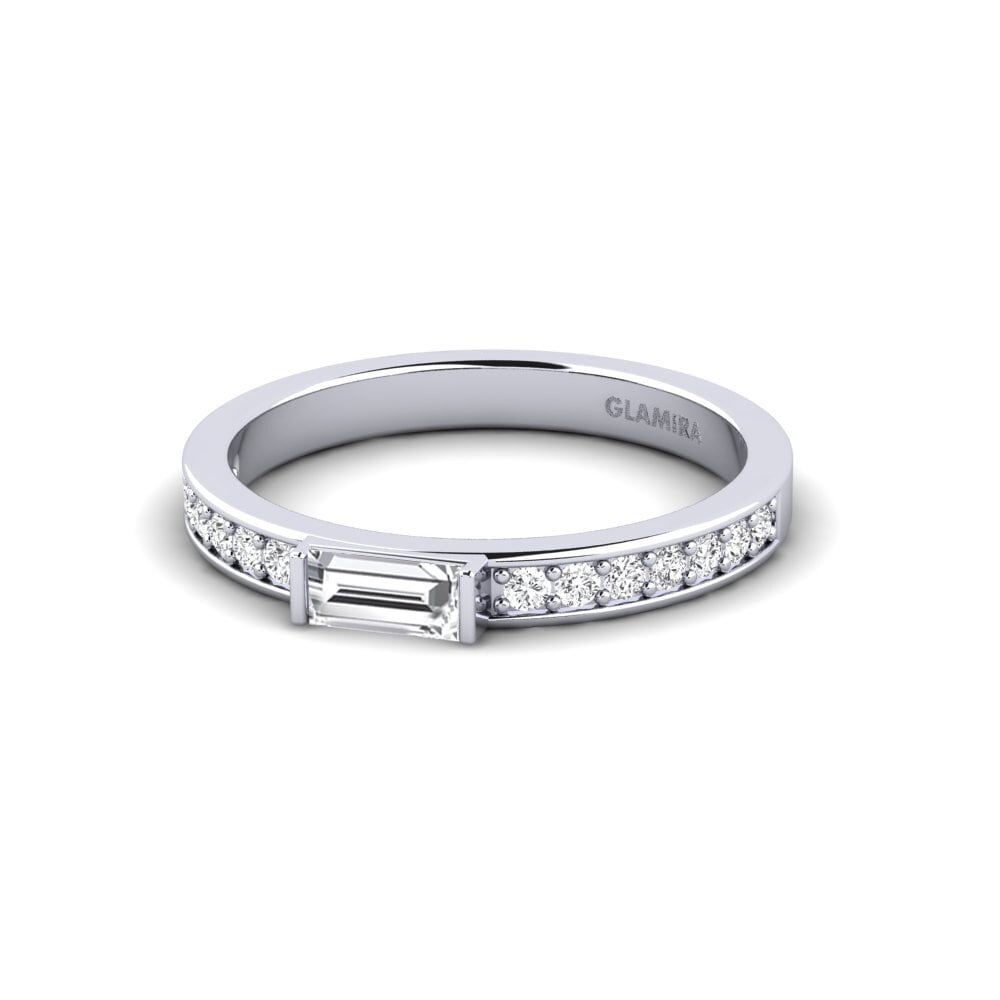 Zafiro blanco Anillo de compromiso Rimasel