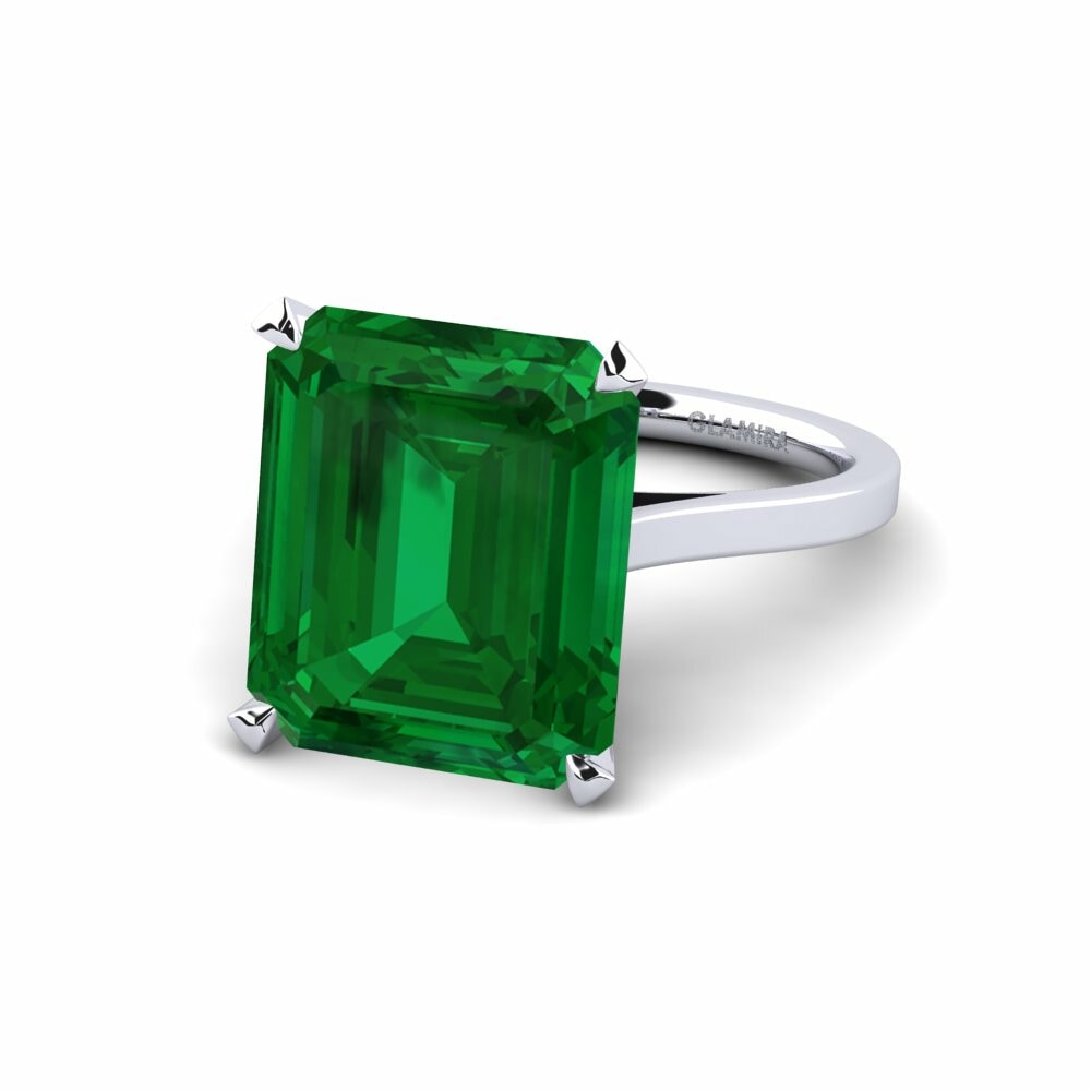 Esmeralda (creada en laboratorio) Anillo de compromiso Sentiment - 11.00 crt