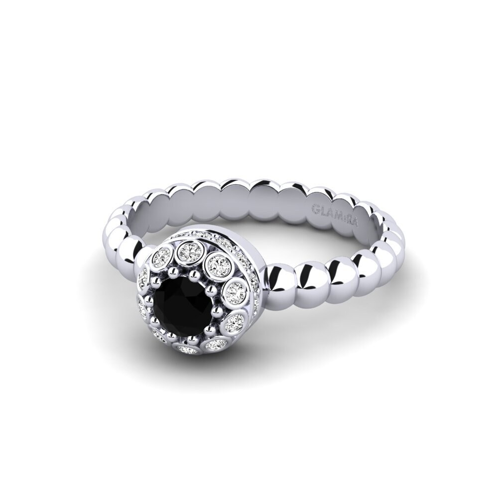 Ónix Negro Anillo de compromiso Shinepal