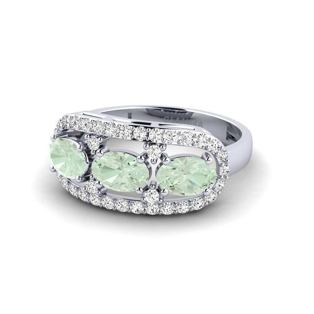 Green Amethyst Engagement Ring Sukab