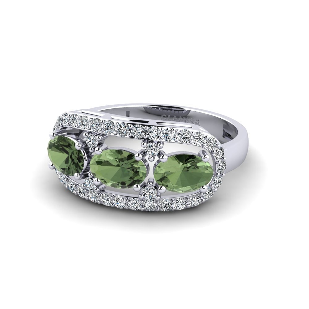 Green Sapphire Engagement Ring Sukab