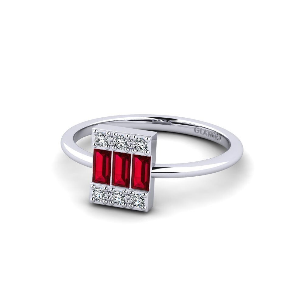 Circonita Roja Anillo de compromiso Tab