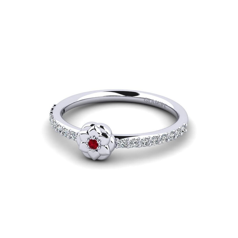 Circonita Roja Anillo de compromiso Thiol