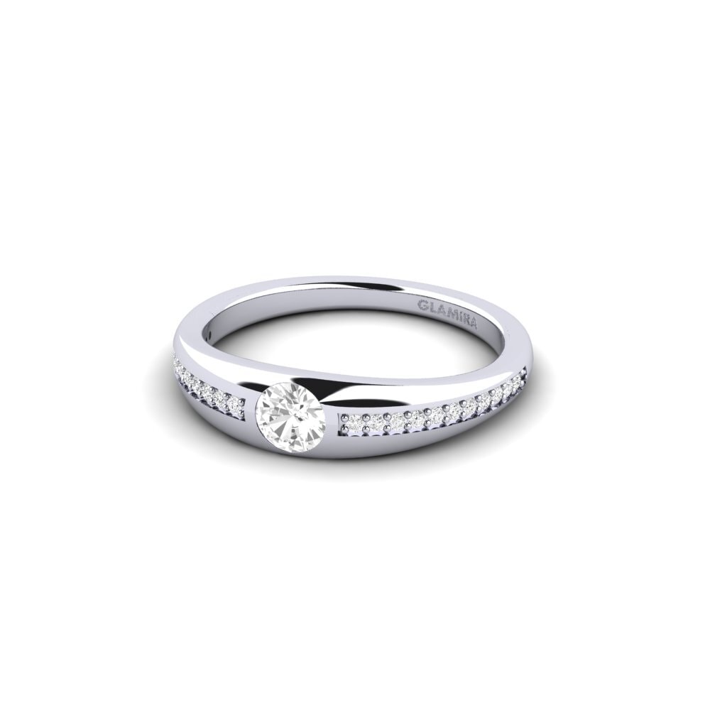 Zafiro blanco Anillo de compromiso Thuyyet