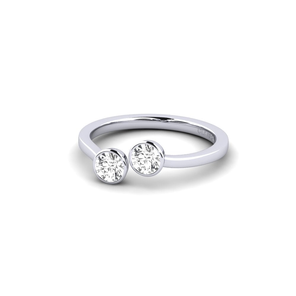 Zafiro blanco Anillo de compromiso Twrourig