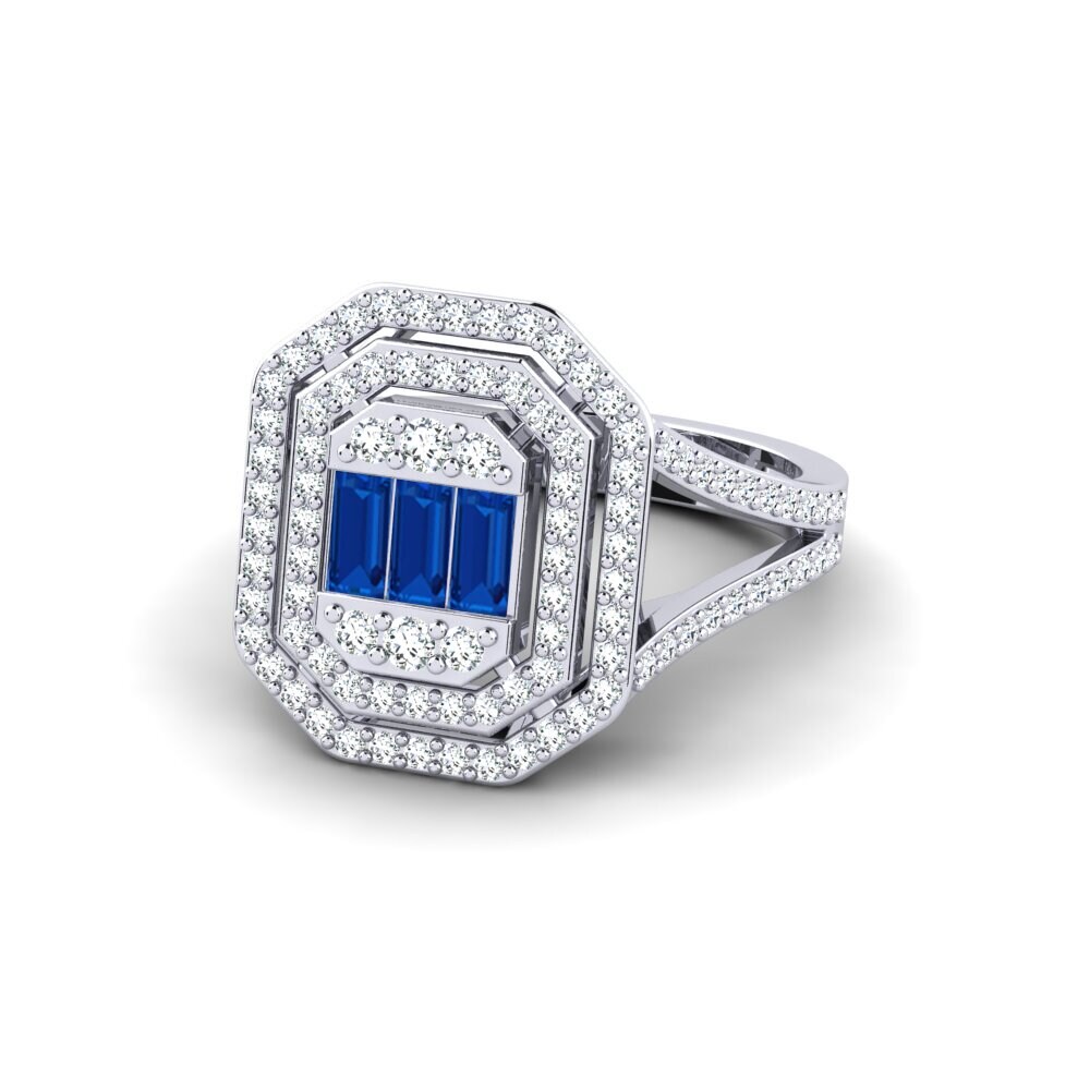 Circonita Azul Oscuro Anillo de compromiso Unshirked