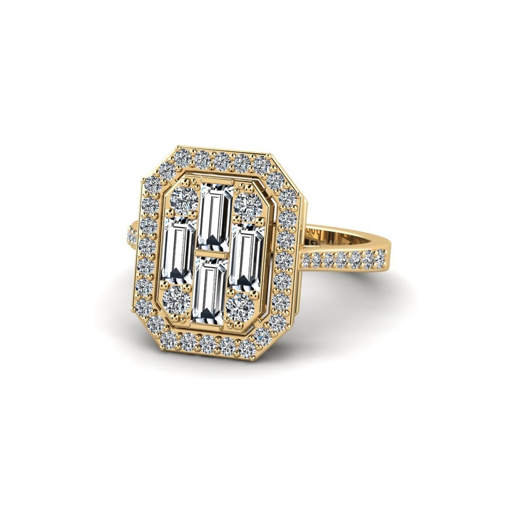 9k Oro Amarillo Anillo de compromiso Vlacherna