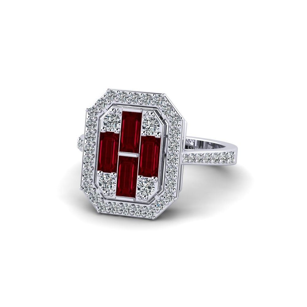 Red Zirconia Engagement Ring Vlacherna