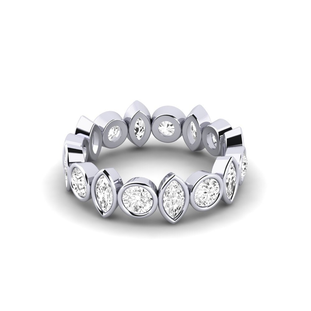 Zafiro blanco Anillo de compromiso Vower