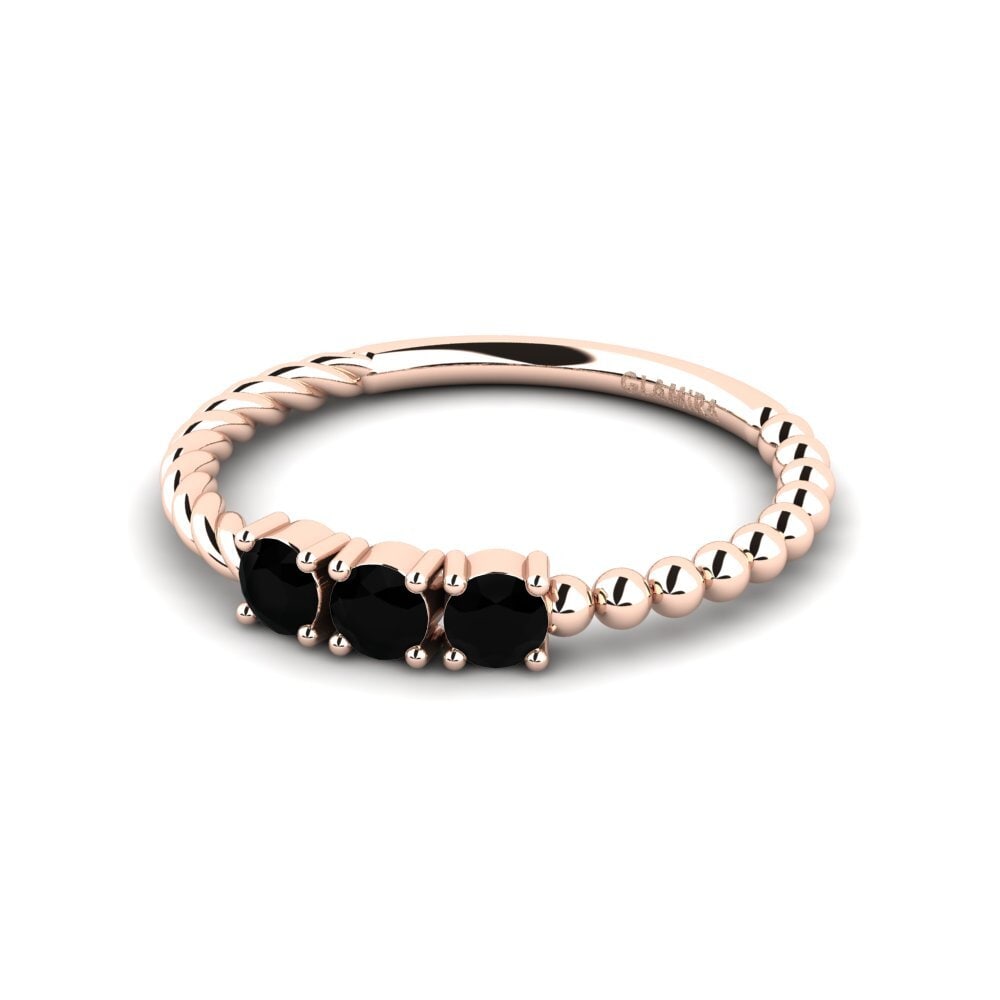 14ct Rose Gold Black Onyx Engagement Ring Wersa
