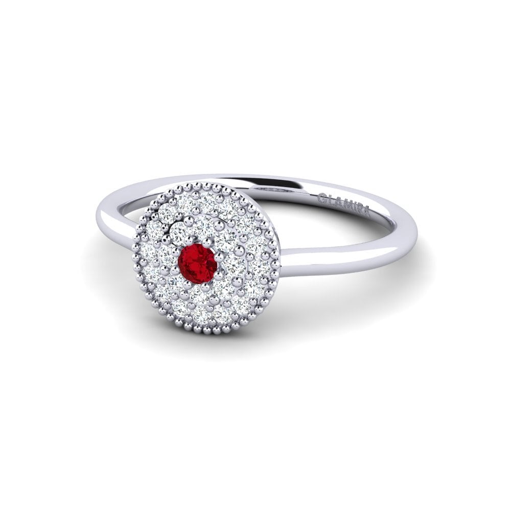 Circonita Roja Anillo de compromiso Whig