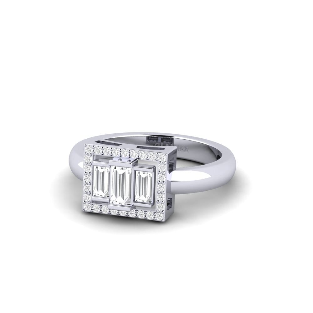 Zafiro blanco Anillo de compromiso Xuthus
