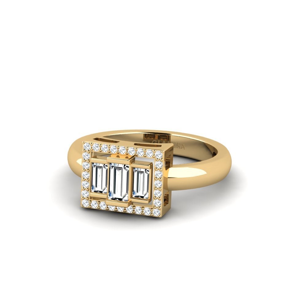 9k Oro Amarillo Anillo de compromiso Xuthus