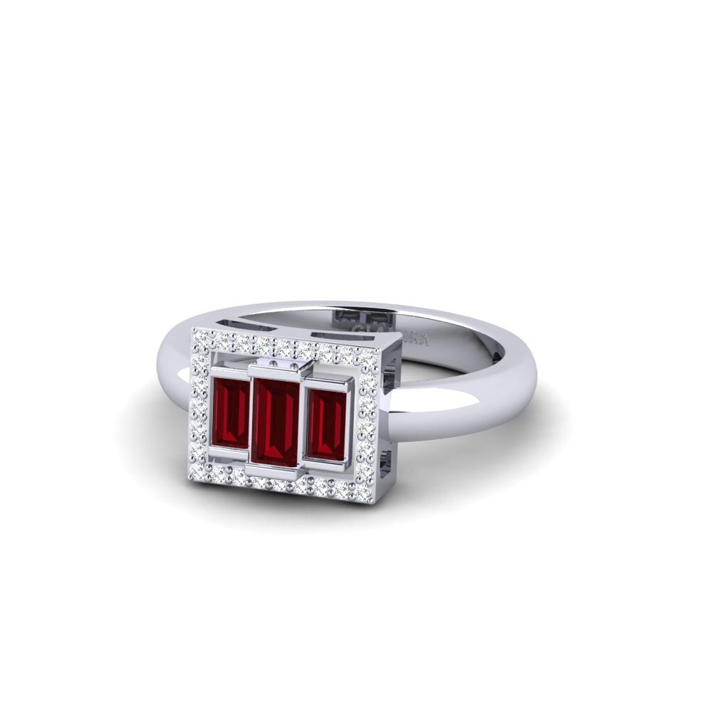 Red Zirconia Engagement Ring Xuthus