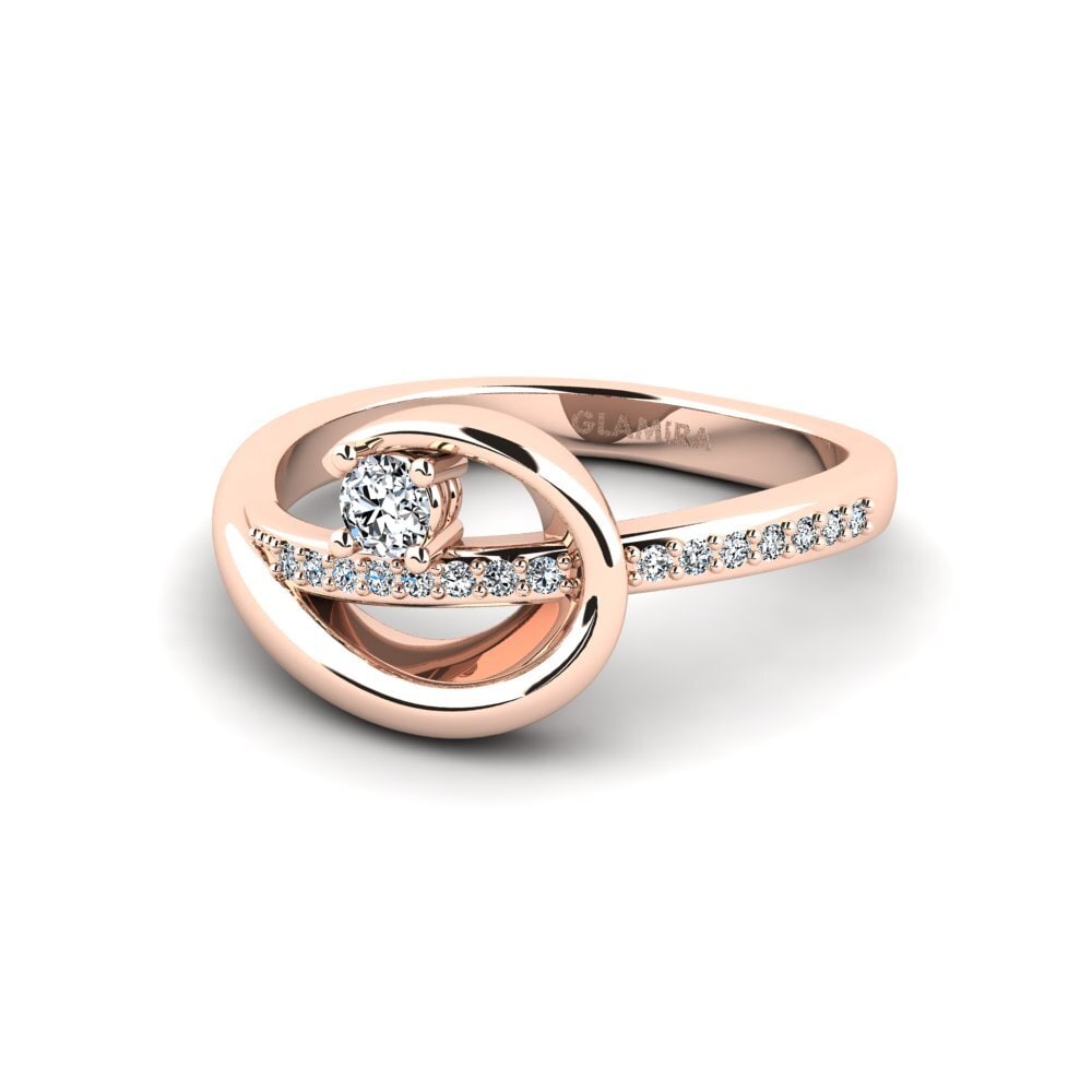14k Oro Rosa Anillo de compromiso Zekurty