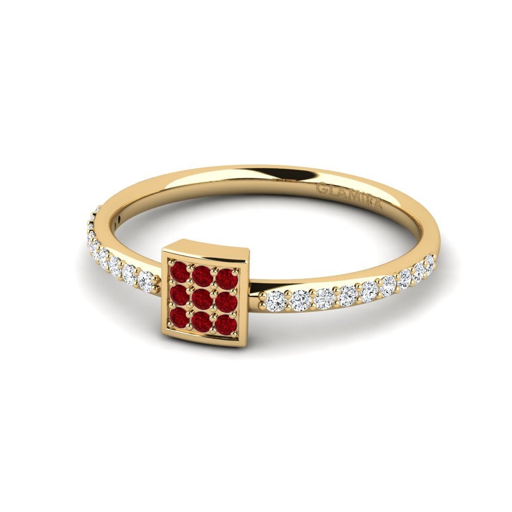 Circonita Roja Anillo de compromiso Apiral