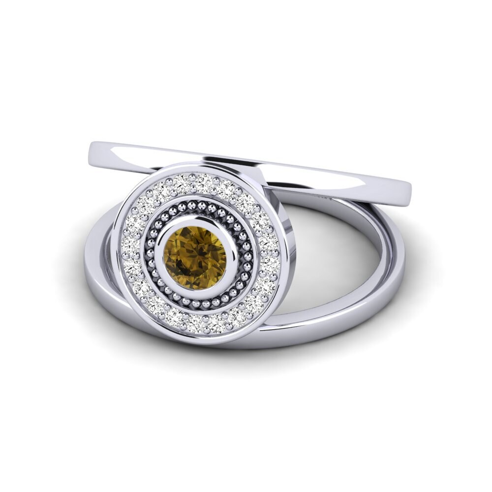 950 Platinum Brown Zircon Ring Ebea
