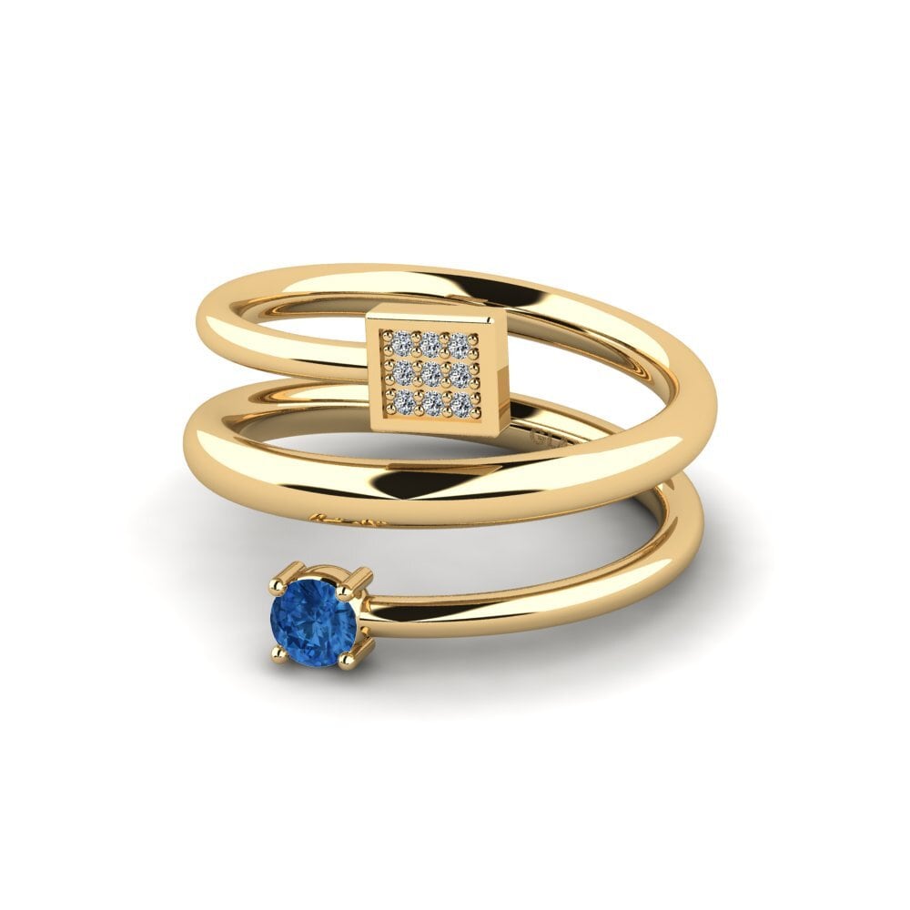 Zircônia azul escuro Anel Eigil