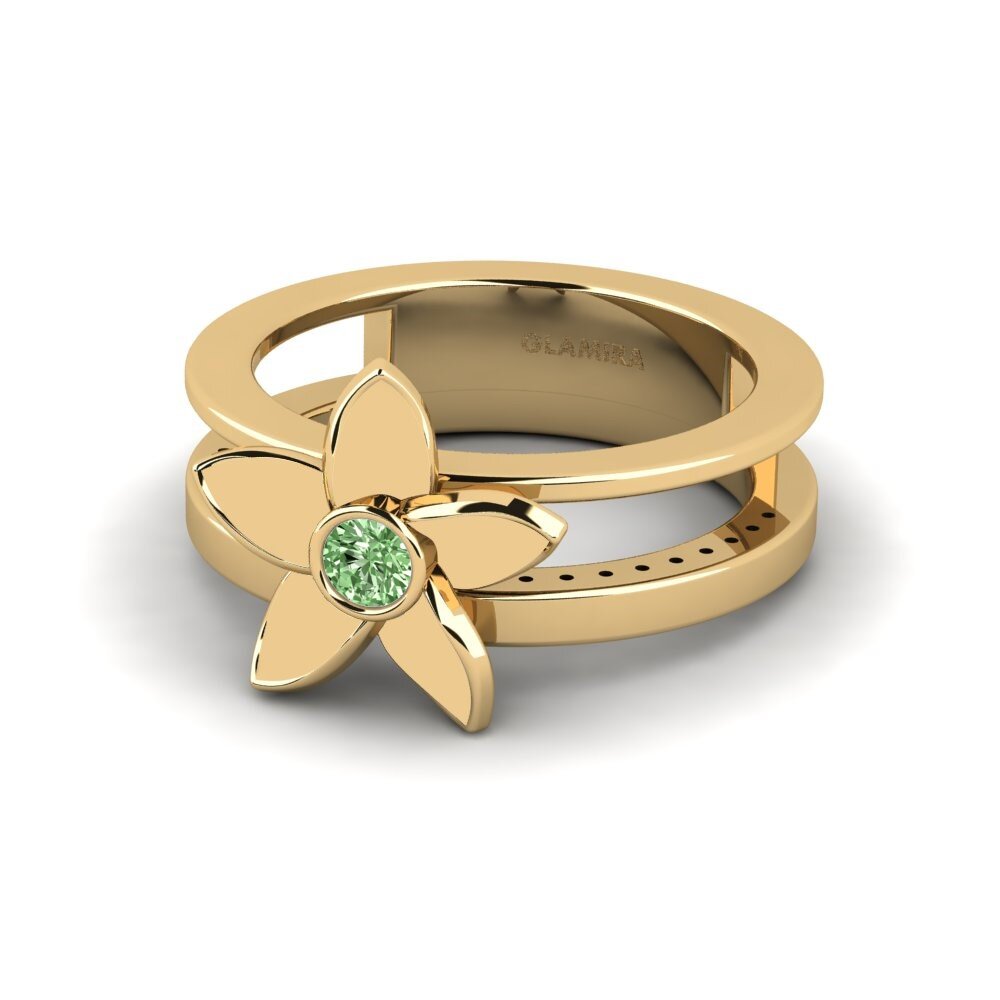 Diamante Verde Anillo Fucton