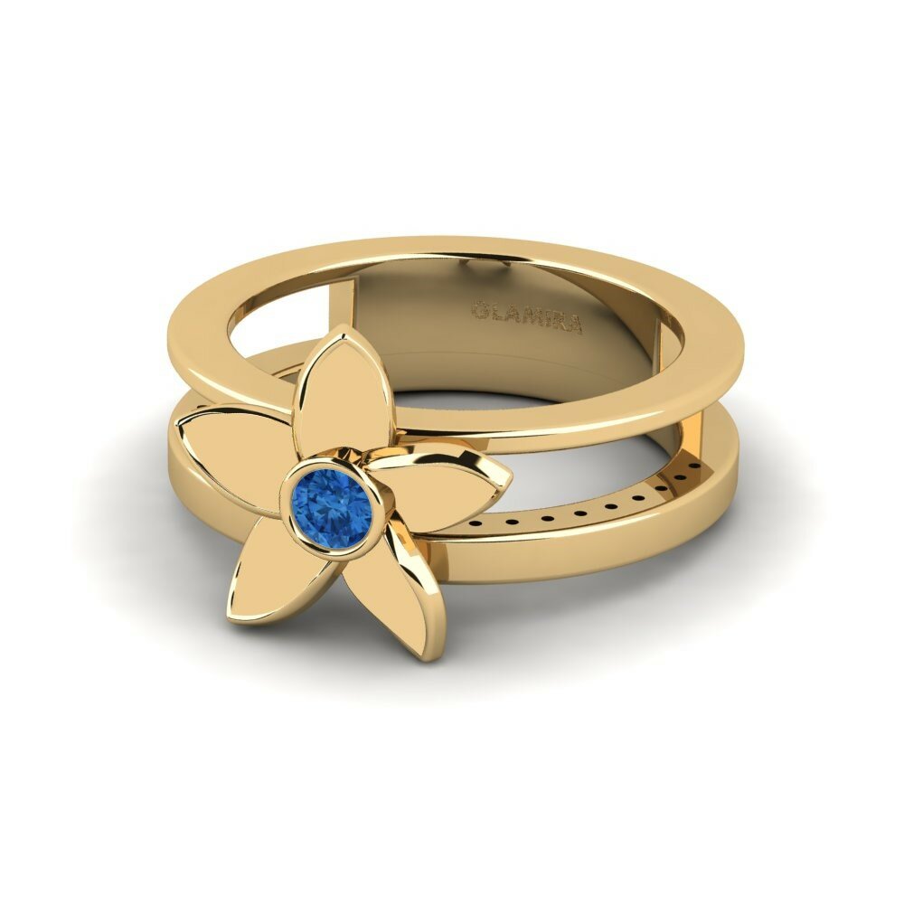 Zircone Bleu Foncé Bague Fucton