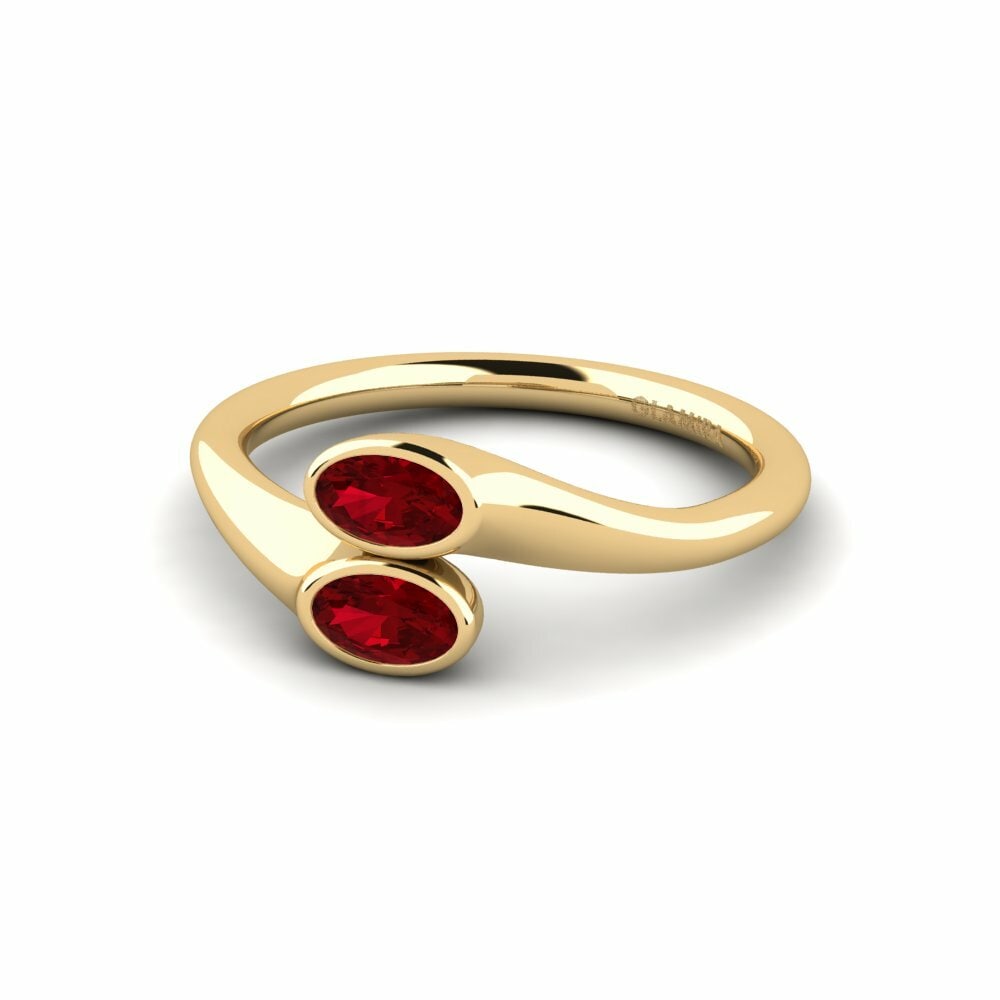Zircone Rouge Bague de fiançailles Gokt