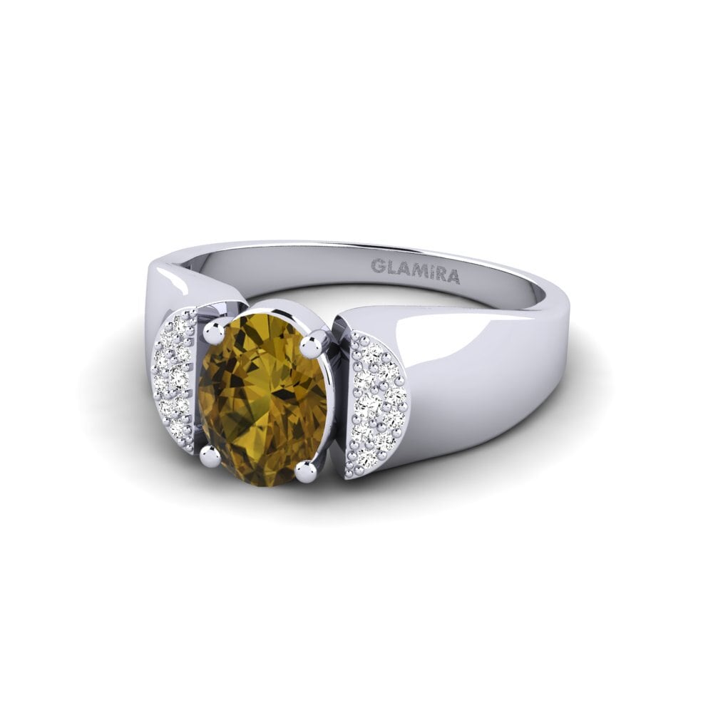 950 Platinum Brown Zircon Ring Marylyn