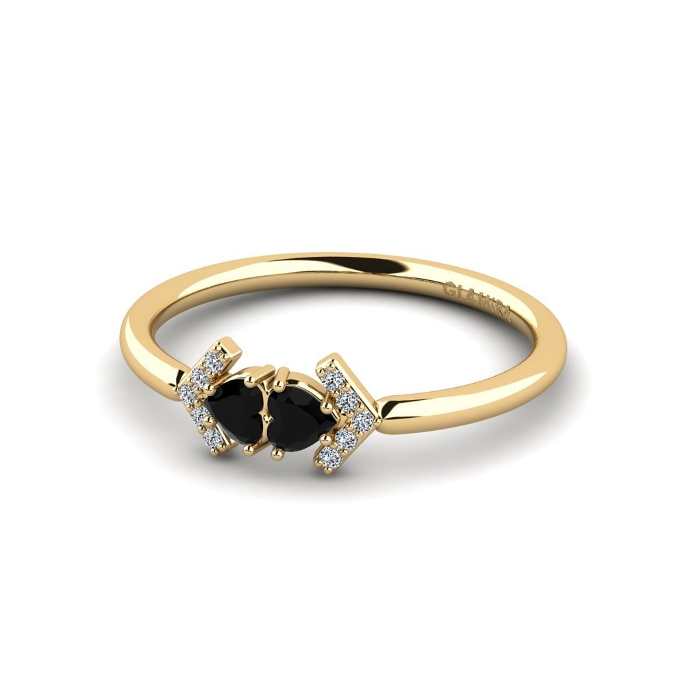 Zafiro negro Anillo Pusher