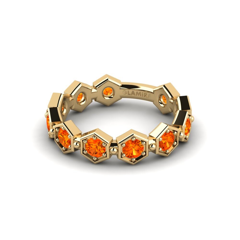 Orange Sapphire Ring Runtert