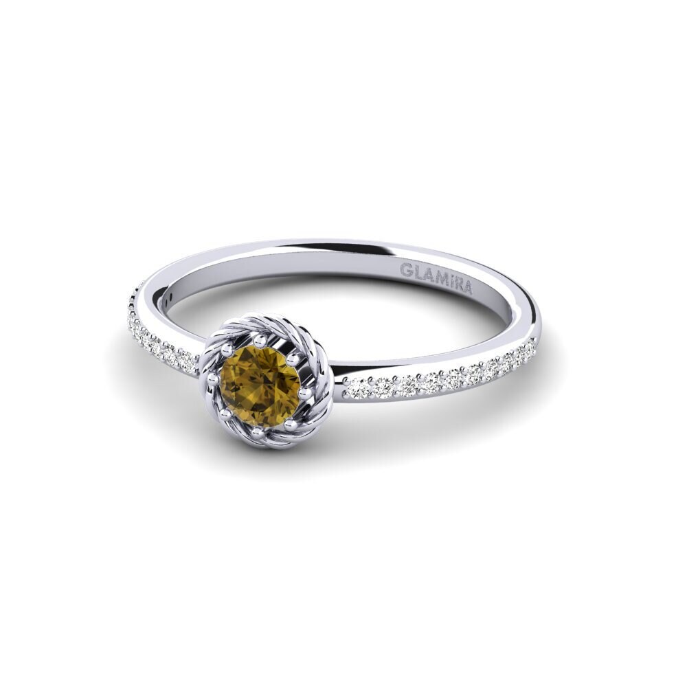 950 Platinum Brown Zircon Ring Sheria