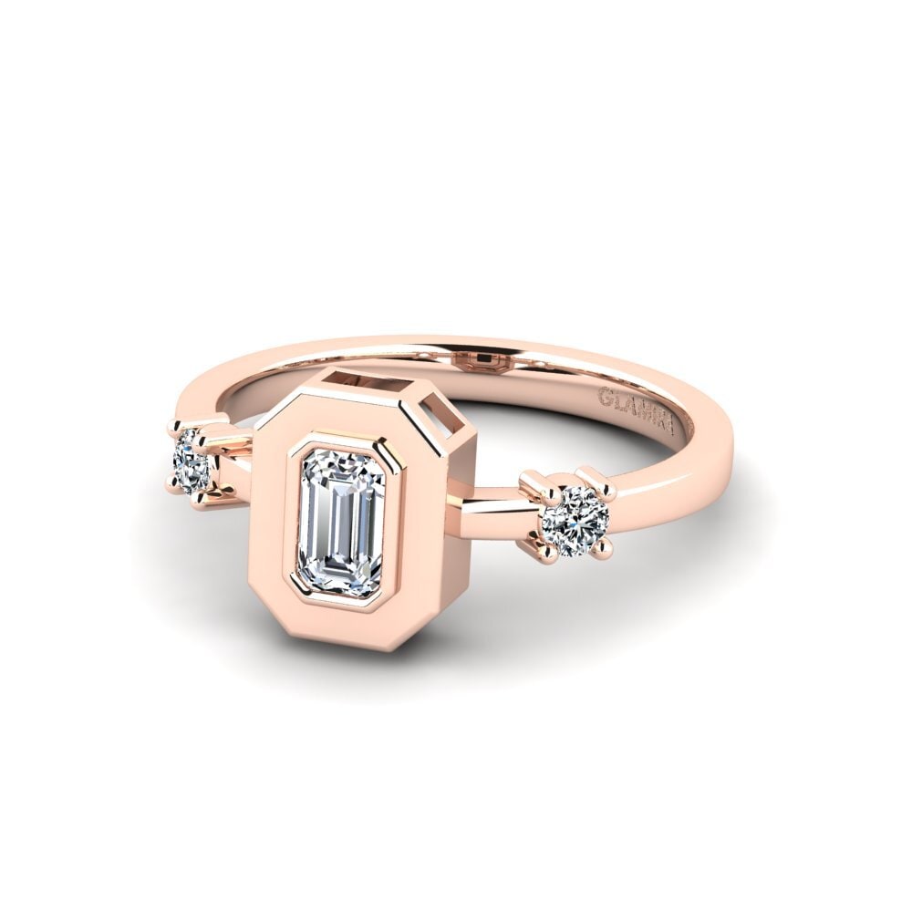 14K Rood Goud Smaragd Ringen Vaetild