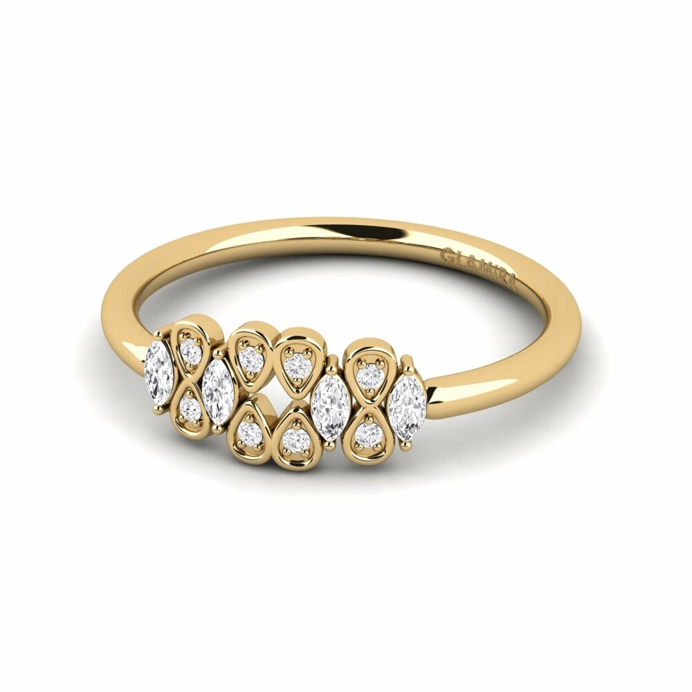 Marquise Saphir Blanc Bague Vanchr