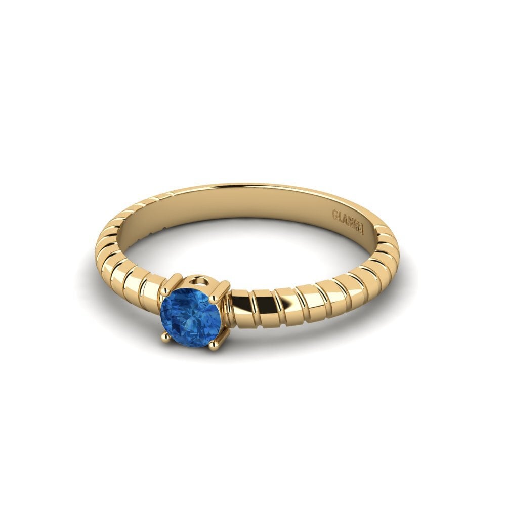 Circonita Azul Oscuro Anillo de compromiso Yuliress